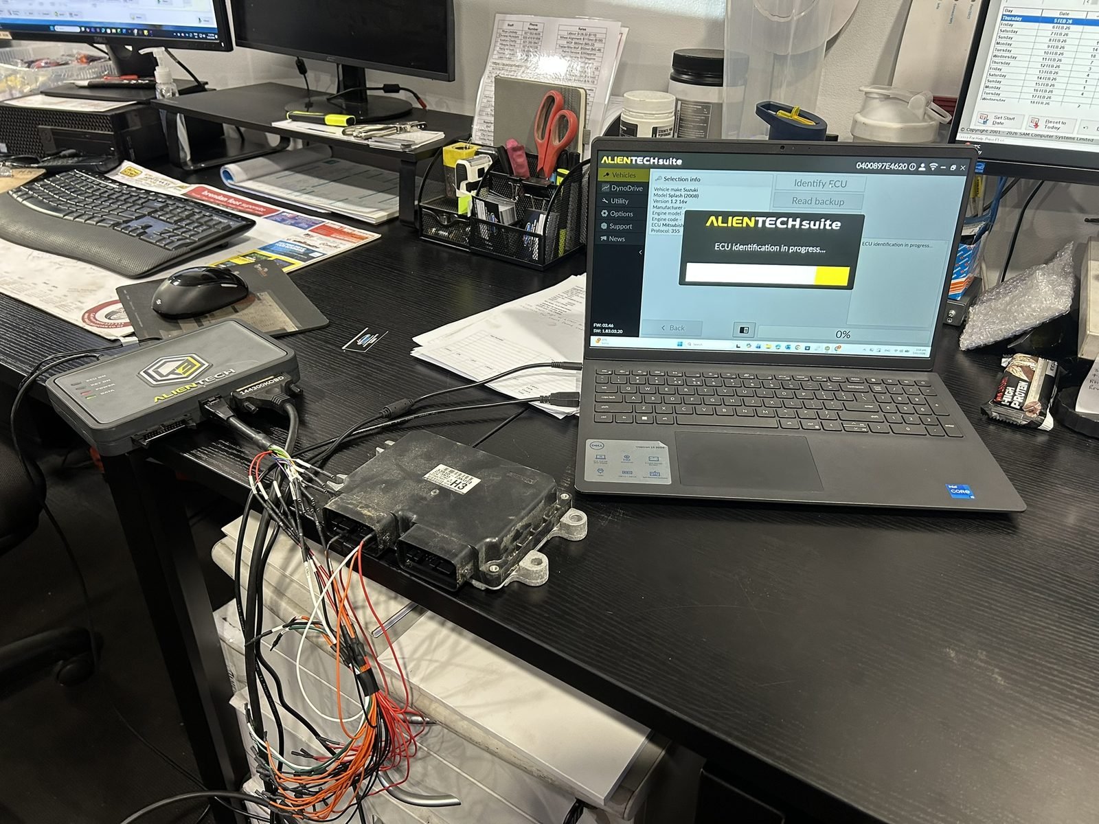 ECU coding and programming on a bench using ALIENTECH software